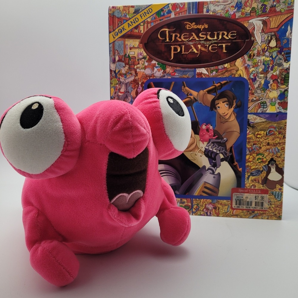 Disney Store Treasure Planet Morph Plush Pink Alien Stuffed Animal Book Rare